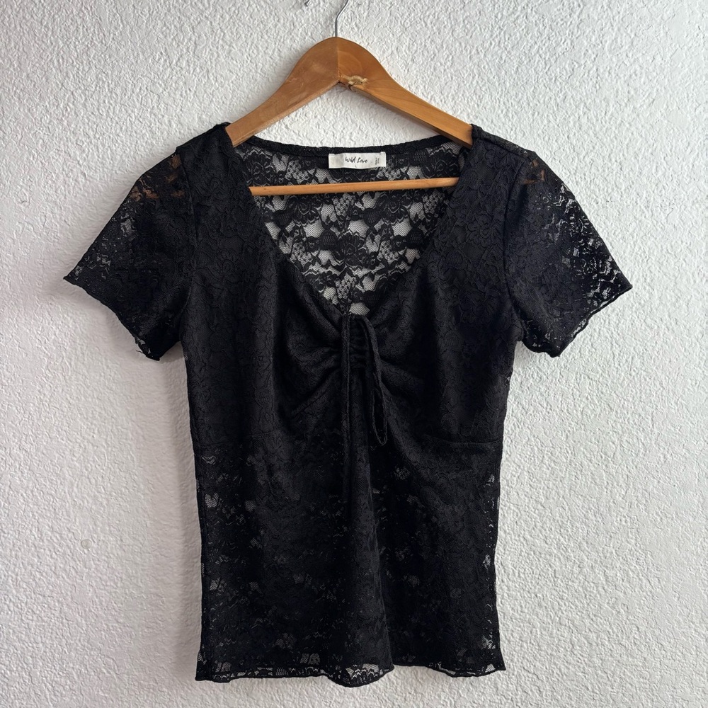 Wild Love Sheet Black Lace Blouse